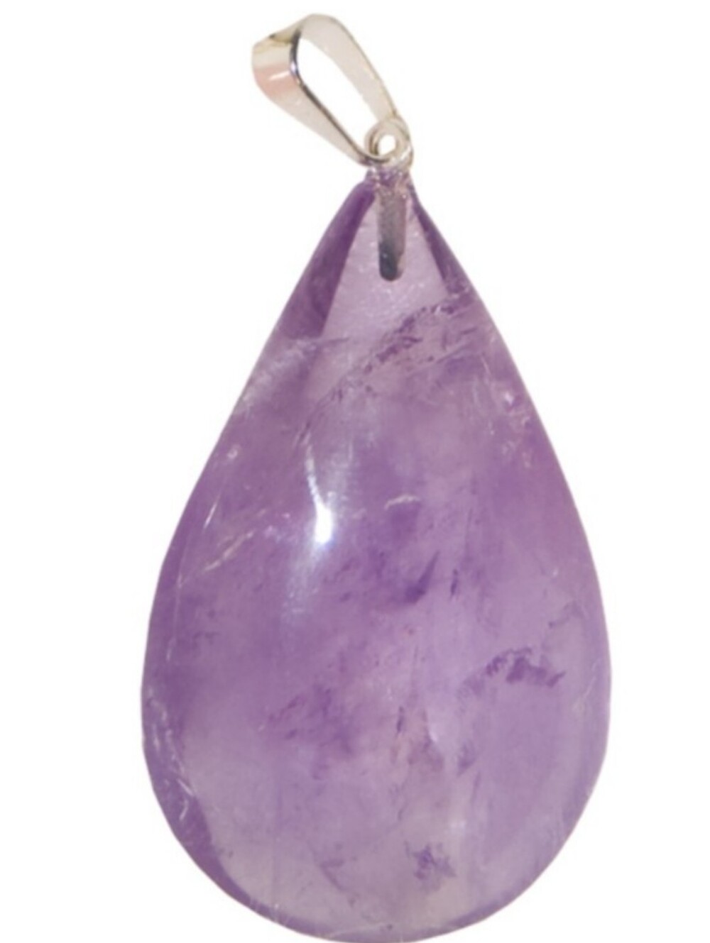 Lavender Teardrop Pendant Necklace - Amethyst Tone